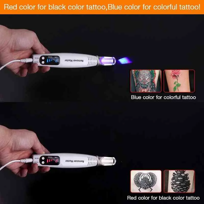 Dispositivos de cuidados de rosto Ponteiro a laser picossegundos para remoção de toupeira e tatuagem de caneta escura Tattoo acne pigmento portátil Máquina 0727