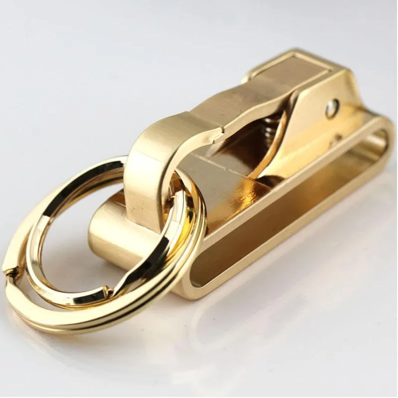 Keychains 1st vårspänne klipp på bältet dubbla slingor Silver Keychain Key Chain Ring KeyFobkeyChains Fier22212L