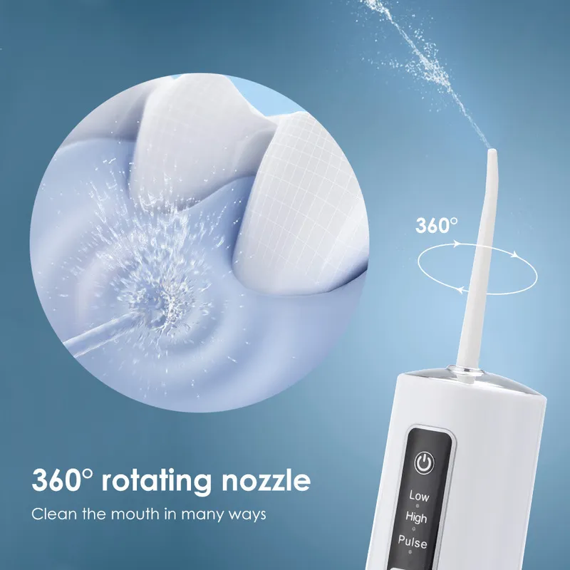 Portable Oral Irrigator 3 Modes USB Charge Tooth 230ML Collapsible Dental Water Flosser Teeth Cleaner Household Travel 220727