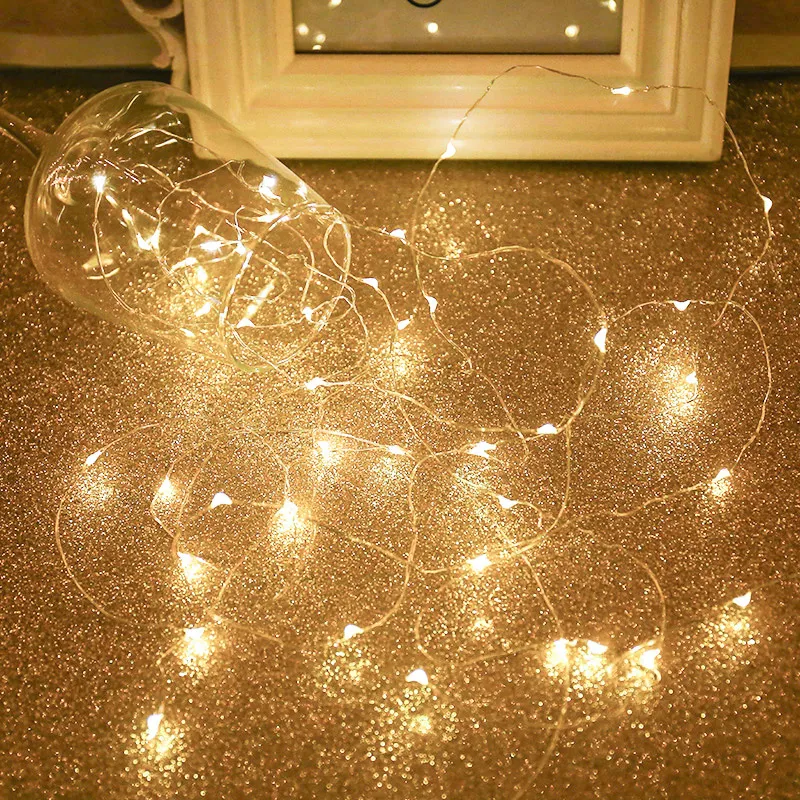 5 Farben LED Outdoor Light String Fairy Girland Batterie Power Kupferdrahtlichter für Weihnachtsfestigfeiern Hochzeit 220815