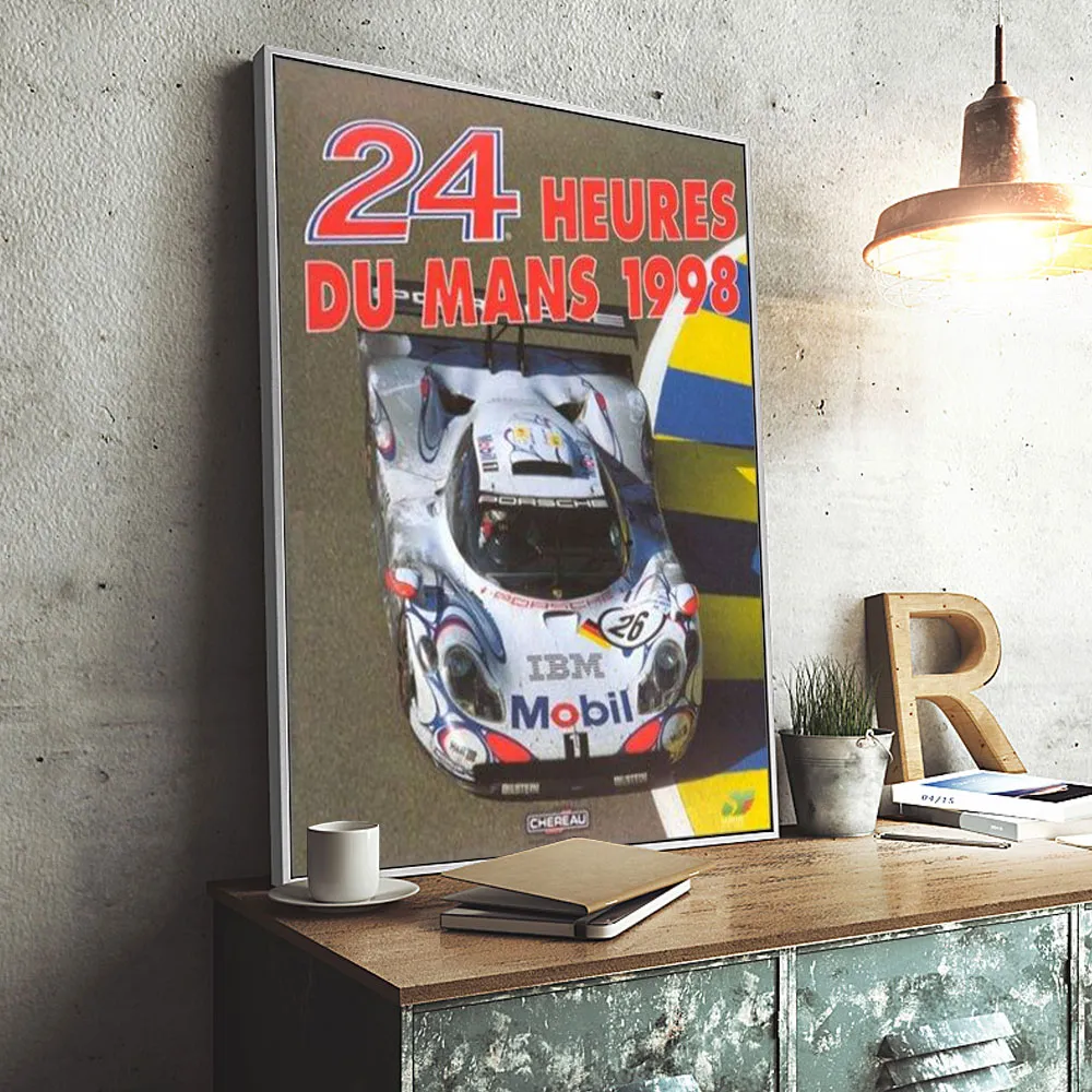 24 uur van Le Mans 1998 Poster schilderij canvas print Nordic Home Decor Wall Art Foto voor woonkamer frameless