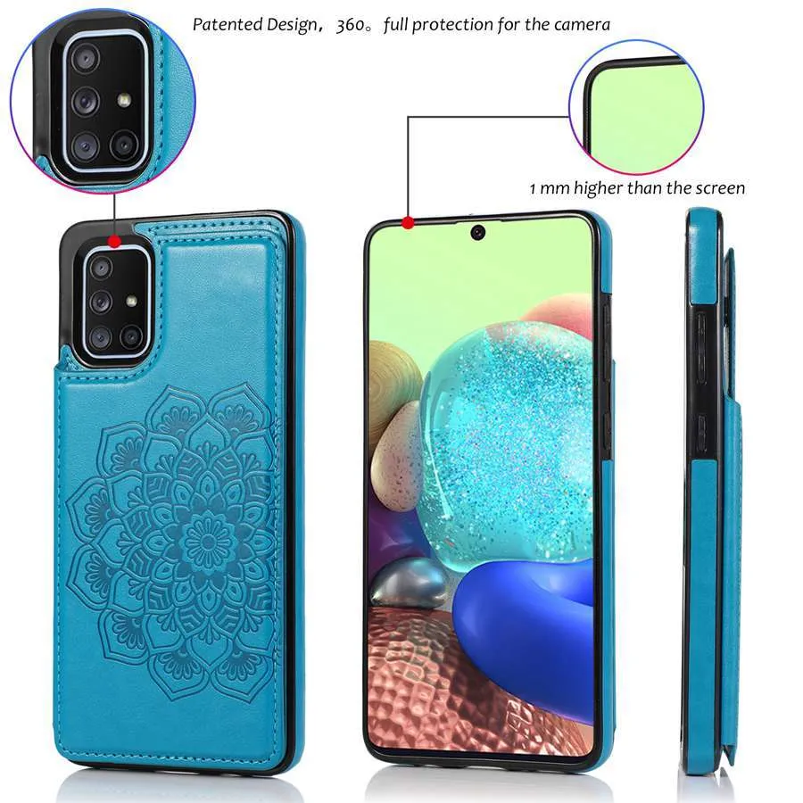 Nieuwe Retro PU Flip Lederen Cases voor Samsung A81 A90 A91 A20E A50 A51 A21S A10E Multi-kaarthouder Telefoongevallen Not10 20 Ultra Cover