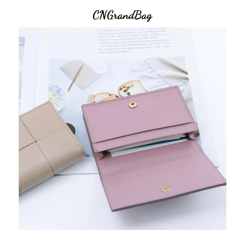 Card Holders Customized Letters Genuine Sheepskin Woven Storage Bag Men Women Business Holder Case Lipstick Mini BagCard265A