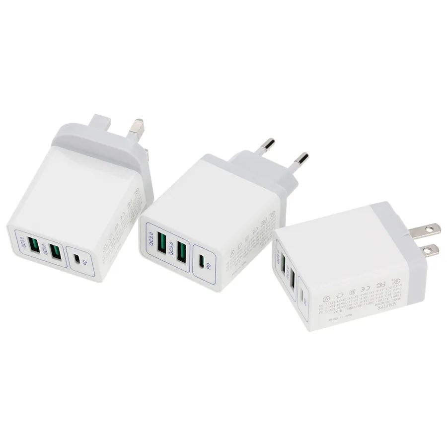 36 W USB Ładowarka typu C Szybki ładunek 3.0 PD HOME WALL TALL ADAPTER 3 Porty ładowania dla Samsung S9 Xiaomi Fhones