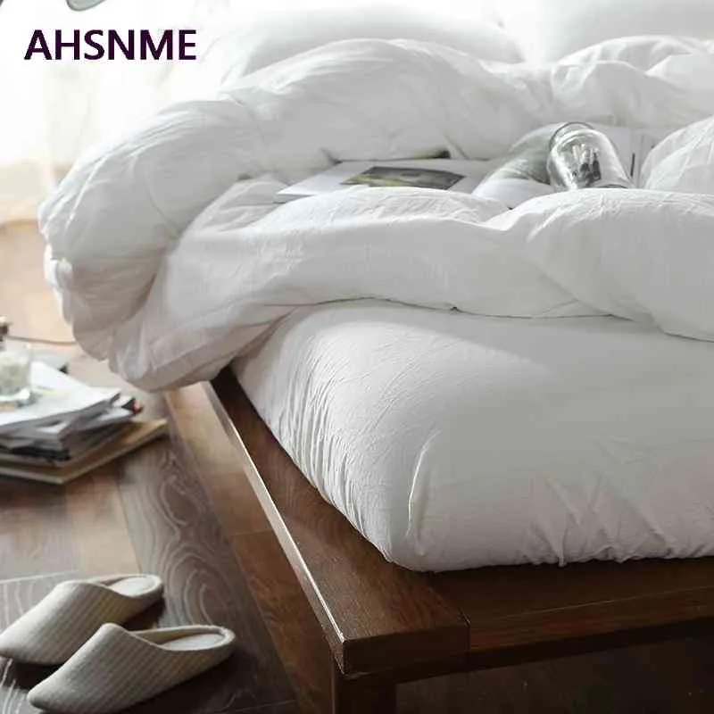 AHSNME 100% katoenen bed linnen Super zachte bedcover bedcover coole zomer witte dekbedovertrekkingen dekbed sets