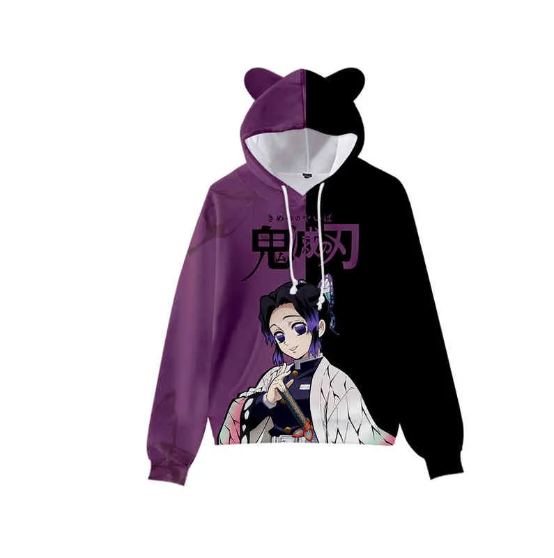 Date japon Anime démon tueur sweat à capuche pour femme dessin animé oreilles de chat sweat adolescents garçons filles Cosplay Costume sweats à capuche enfants vêtements