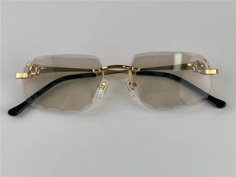 Pochromic Sun Glassses lens colors changed in sunshine from crystal clear to dark diamond design rimless metal frame outdoor 02268C