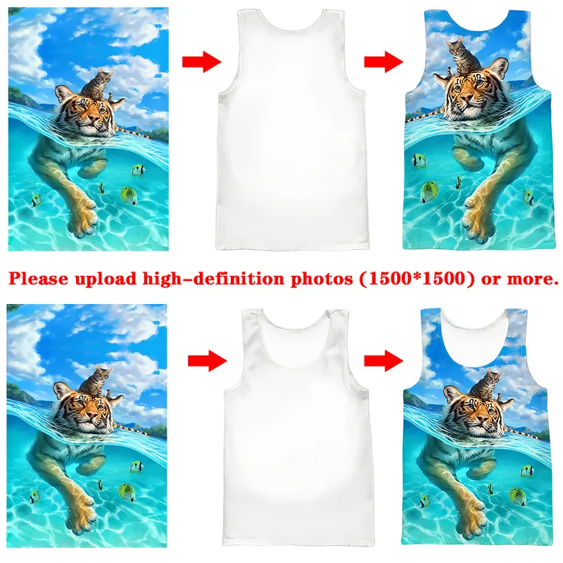We Accept Dear Customer Design Anime P o Star Singer Pattern DIY Vest Men Women 3D Print Streetwear Tank Tops Drop 220707