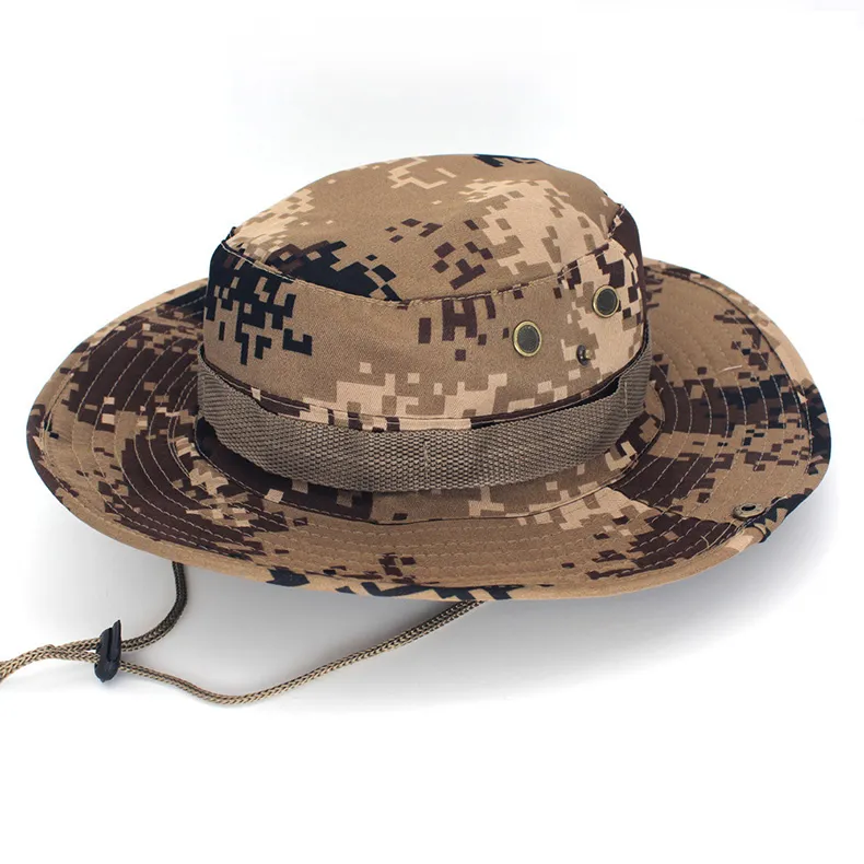 Outdoor-Sommer-Boonie-Hüte mit breiter Krempe, Militär-Camouflage-Sonnenkappe für Männer oder Frauen, Jagd, Angeln, Outdoor, Einheitsgröße