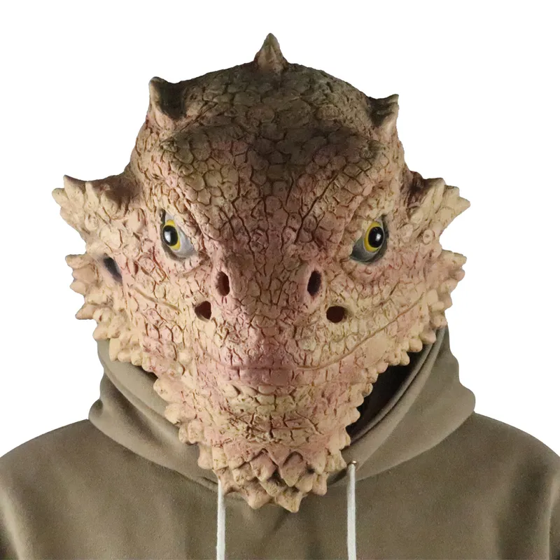 Désert épineux Masque Lézard Masque Animal Head Mask Costume Halloween Fitend for Adults 2207042056332