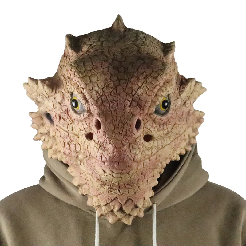 Desert Spiny Lizard Mask Animal Head Mask Halloween kostuum doen alsof voor volwassenen 220704243E