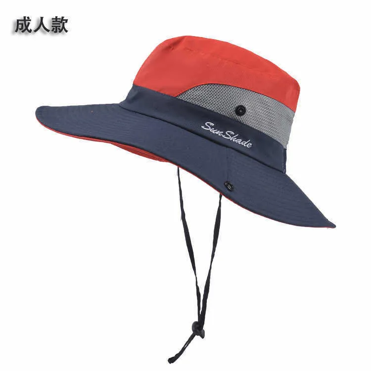 Modedesigner 9002 Summer Women's Hat Outdoor Sunshade Cap Horsetail Hole Fisherman's Sun Bortable Mountaineering H300A