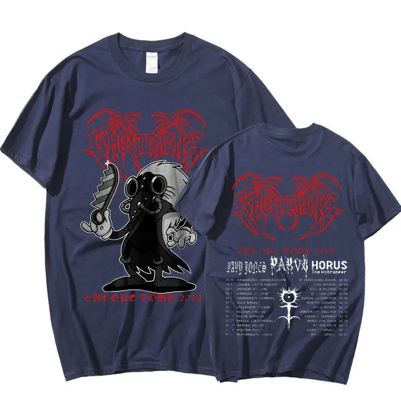 Ghostemane Europe Tour Doublesided Graphic Print Tshirt Men Harajuku T Shirt Streetwear Cool Tshirt Hip Hop Top Tee Male 220610