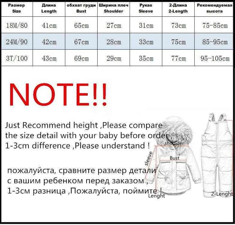 Зимние дети вниз куртки с длинным рукавом с большим мехом куртка с толчком черной брюки твердый цвет снеговики для новорожденных новорожденные для новорожденных детские комбинезоны J220718