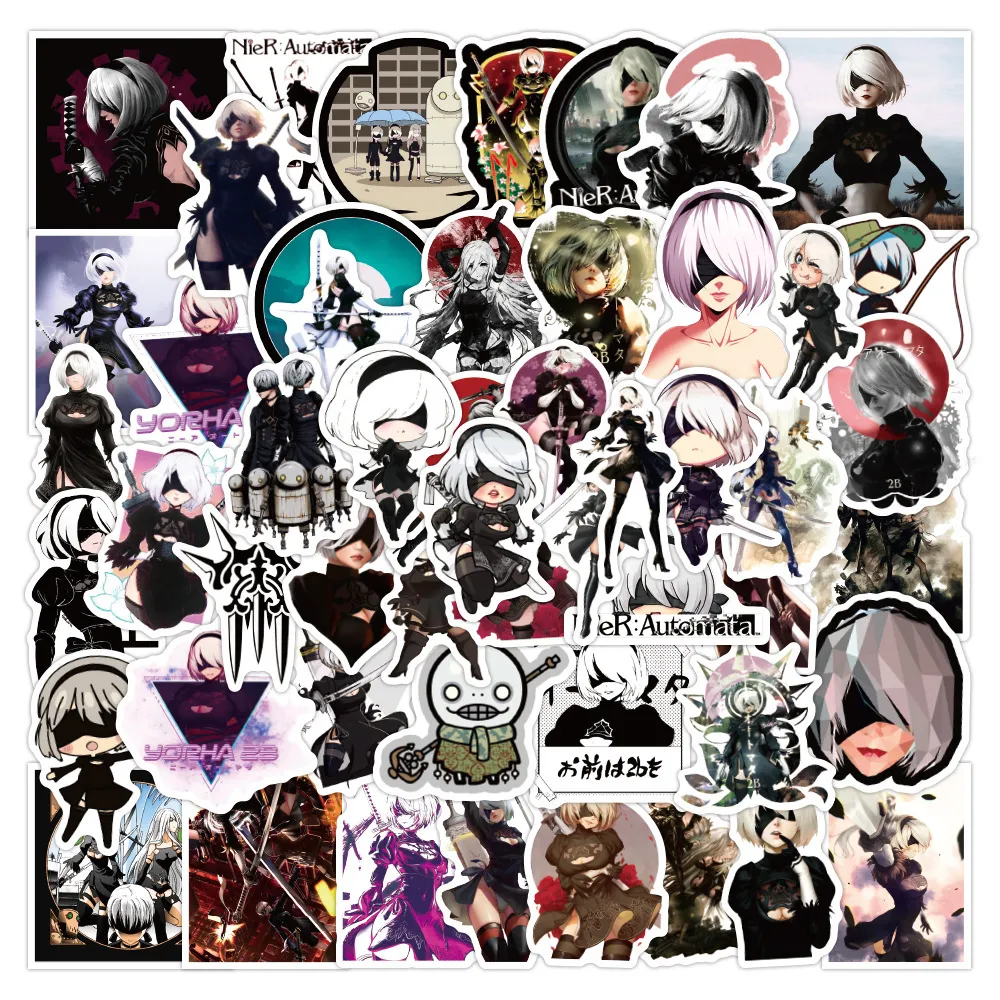 Yeni Su Geçirmez 10/30/50 adet Oyun Nier Automata Anime Etiketler Kaykay Dizüstü Bagaj Telefon Araba Bisiklet Serin Graffiti Çıkartması Oyuncak Sticker Çocuklar Için Sticker