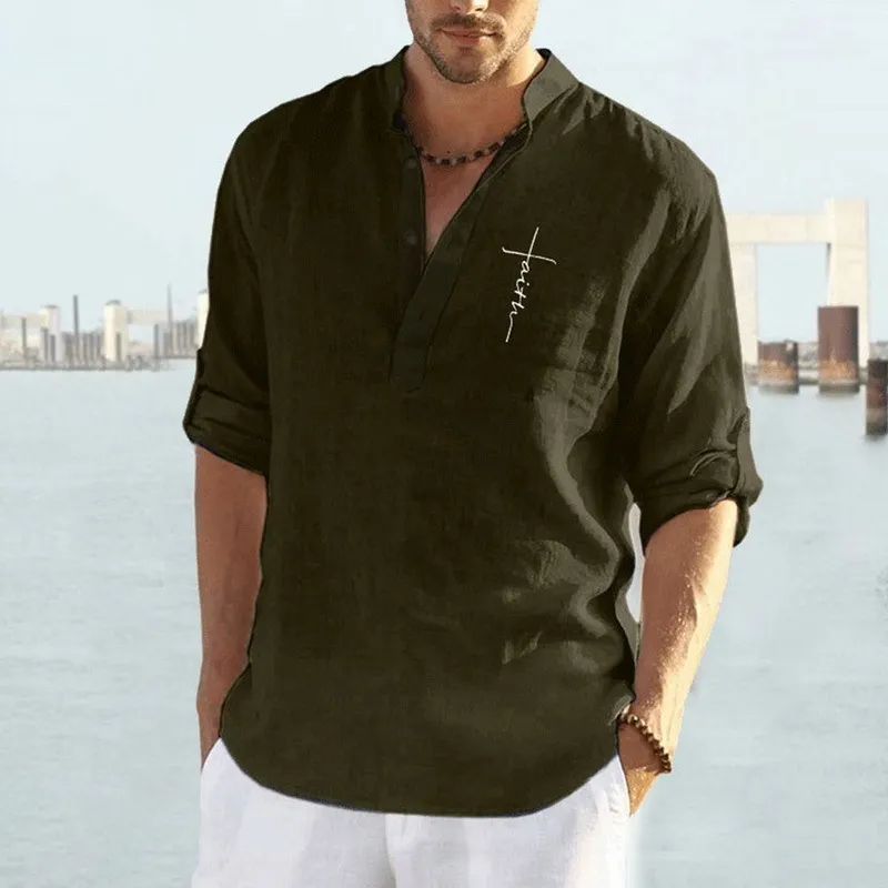 Maglietta maniche maschi da uomo pumentua -mens cotone e maglietta maschile casual lino maschio traspirante con stampa a lettere solida w220615
