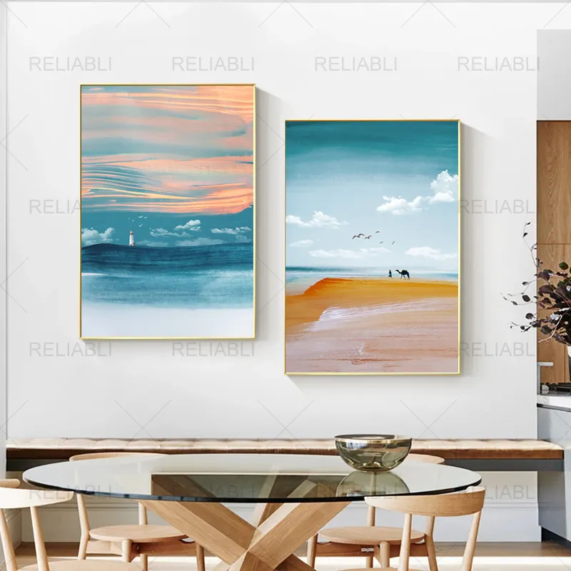Nordiska minimalistiska landskap Abstract Canvas Oilmålning Moderna affischer och tryck Väggbild för heminredning Cuadros ingen ram