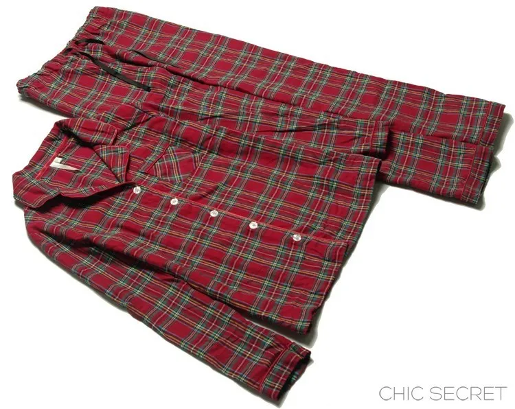 Automne et hiver femmes mode lâche flanelle tissu plaid décontracté pyjama ensemble femme à la mode couleur doux coton salon vêtements de nuit 220329