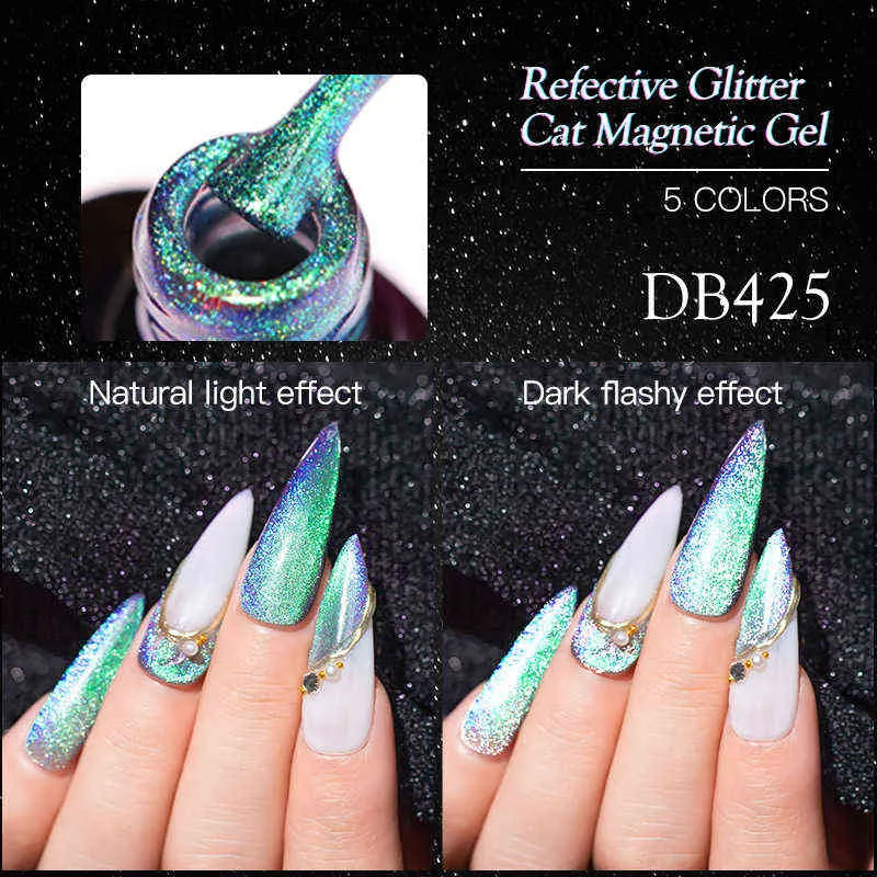 Giocattolo gel unghie Mtssii riflettente Cat Eye Magnetico Arcobaleno Glitter Smalto Soak Off Uv Scintillanti Auroras Laser Art 0328