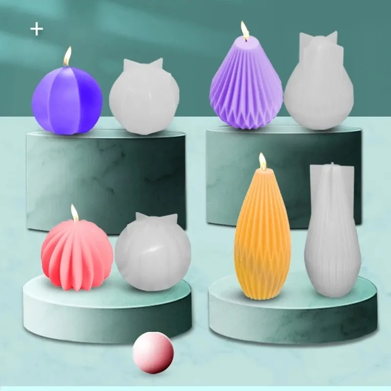 Silikon-Kerzenherstellungsform, geometrische 3D-Form, Harz, Epoxidharz, Seife, Kuchen, handgefertigt, DIY-Bastelform, Form für Kerzen 220629
