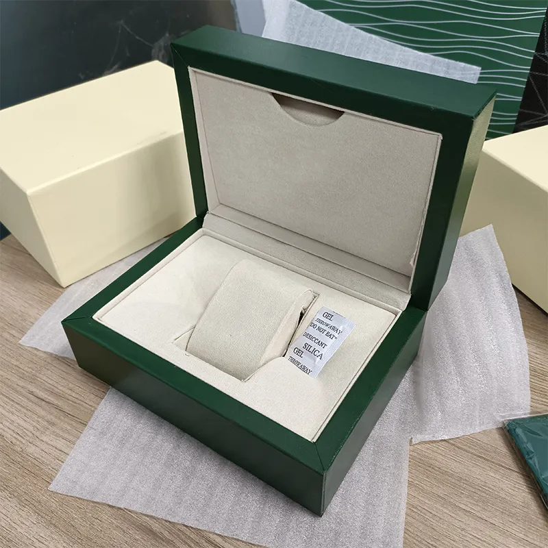 Mode Rolexables haute qualité vert boîte de montre cas sacs en papier certificat boîtes d'origine pour hommes en bois montres hommes sacs cadeaux A2199