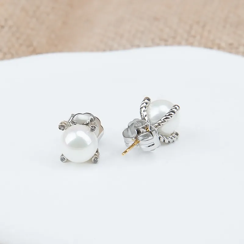 Kolczyki stadninowe Vintage 7 mm imitacja Pearl Wedding Biżuteria Kolczyki damskie 280Y