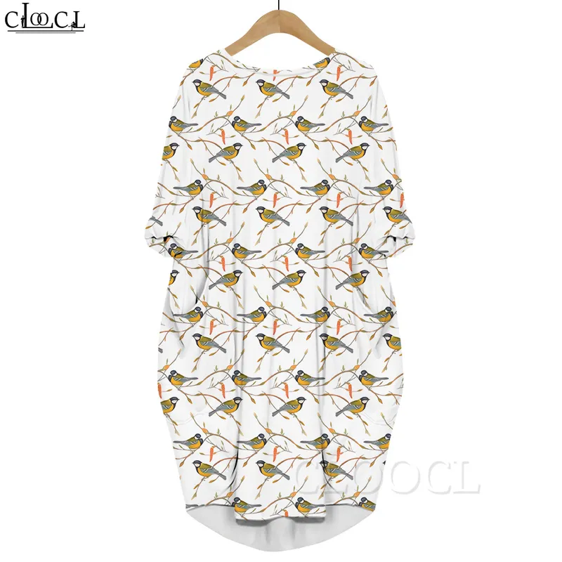 Женское платье Vintage Shell Pattern 3D Графика Печатные Свободные платья для дочерей Юбка с длинным рукавом Летнее карманное платье W220616