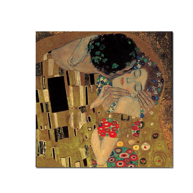 Gustav Klimt Kiss Portret Klasyczny obraz Streszczenie Kolekcja Płótna sztuka nadruki sztuki i plakat Nowoczesny obraz ściany do wystroju domu