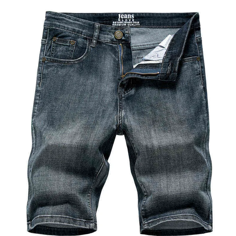 2020 Sommar Nya Mäns Denim Shorts Klassisk Svart Blå Tunn Sektion Fashion Slim Business Casual Jeans Shorts Male Brand G0104