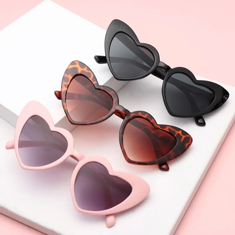 Solglasögon hjärta formad för kvinnor mode älskar uv400 skydd eyewearsunglasses298h