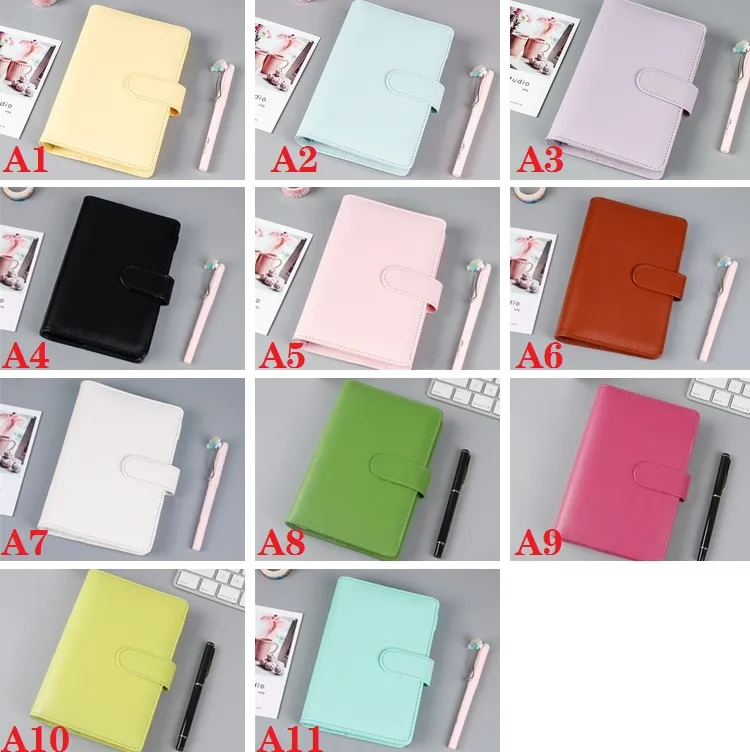 Home A6 Notebook Binder Business Office Planner Agenda tools Notepads Color PU Leather Cover ZC1179