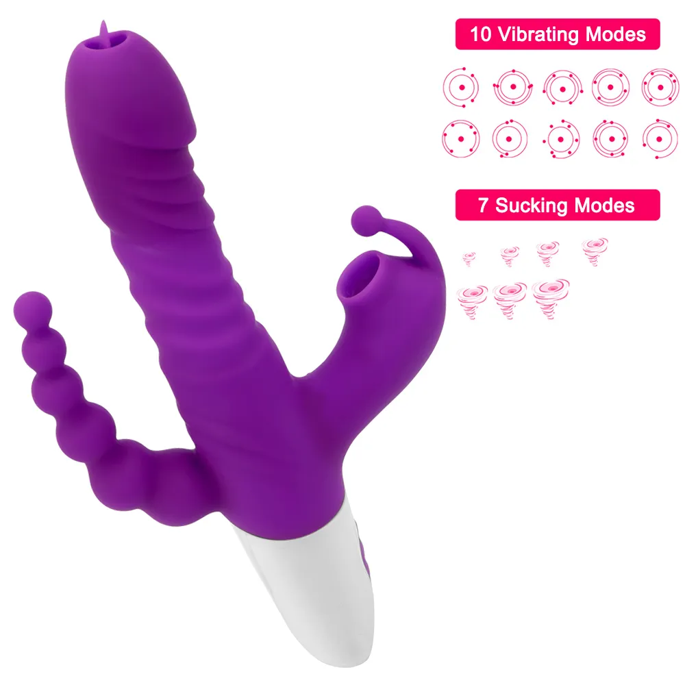 Tong Likken Vibrator G-spot Massage Sexy Speelgoed Voor Vrouwen 3 Modi Telescopische Dildo Vagina Clit Sucker Anale kralen Winkel