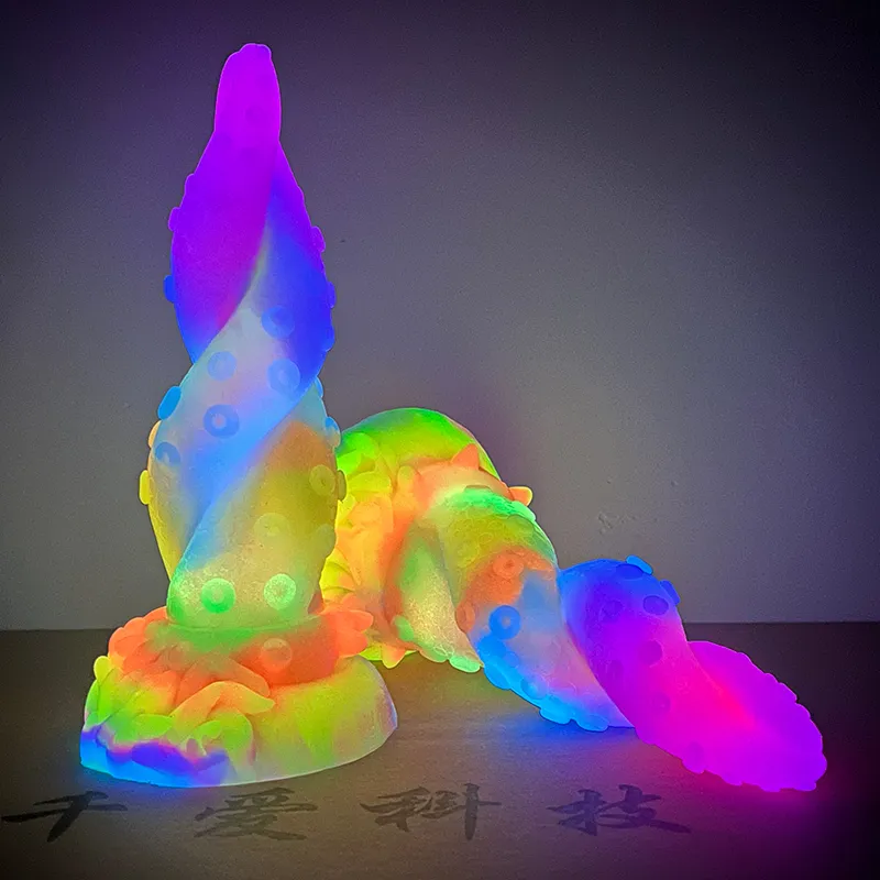 frrk luminous octopus tentacle dildo with sunction cup for vagina vagina unasturbate neo Glow in Dark Fantasyセクシーなおもちゃ