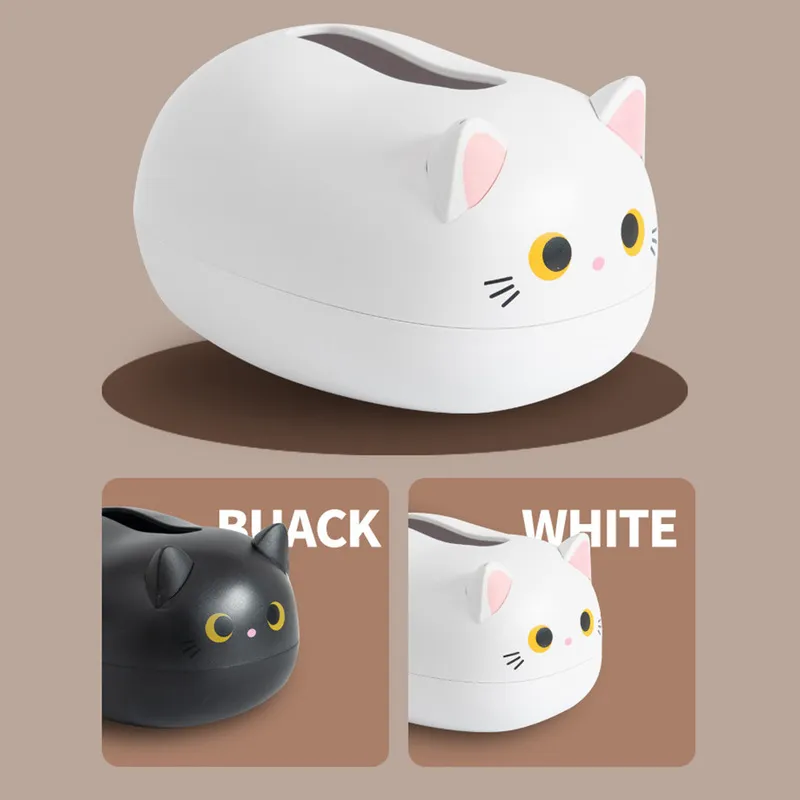 Cute Cat Tissue Box Desktop Porta carta igienica Cucina Bagno Tovagliolo Contenitore di stoccaggio Stile nordico Home Decorat Stuzzicadenti 220523