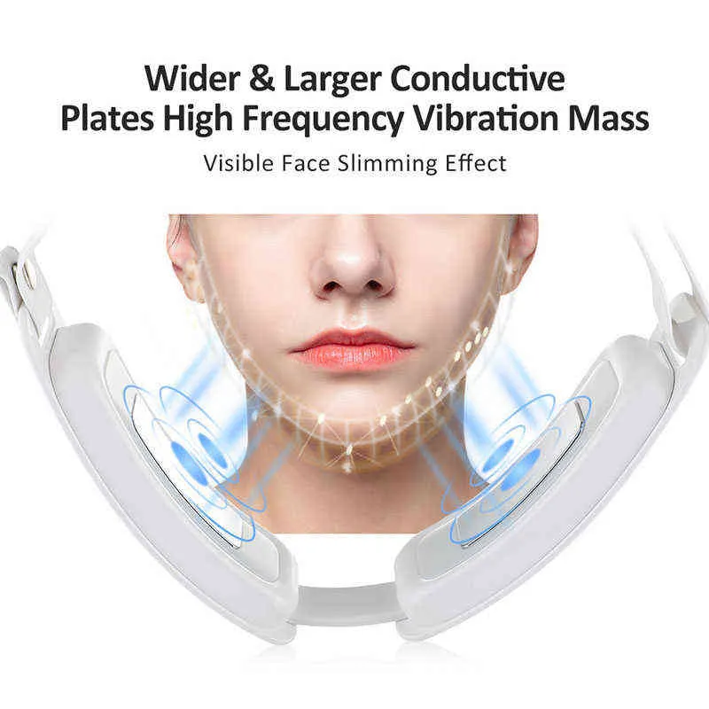 Högfrekventa mikroströmmars ansiktslyftande instrument Intelligent fjärrkontroll Small V Vibration Lift Shaping Massage 220513