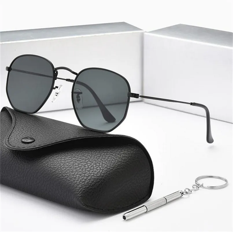 2022 Nya klassiska polariserade solglasögon Kvinnor Designer Brand Eloy Metal Polaroid HD Tempererat Glass Lens Retro Glasögon Solglasögon U246Q