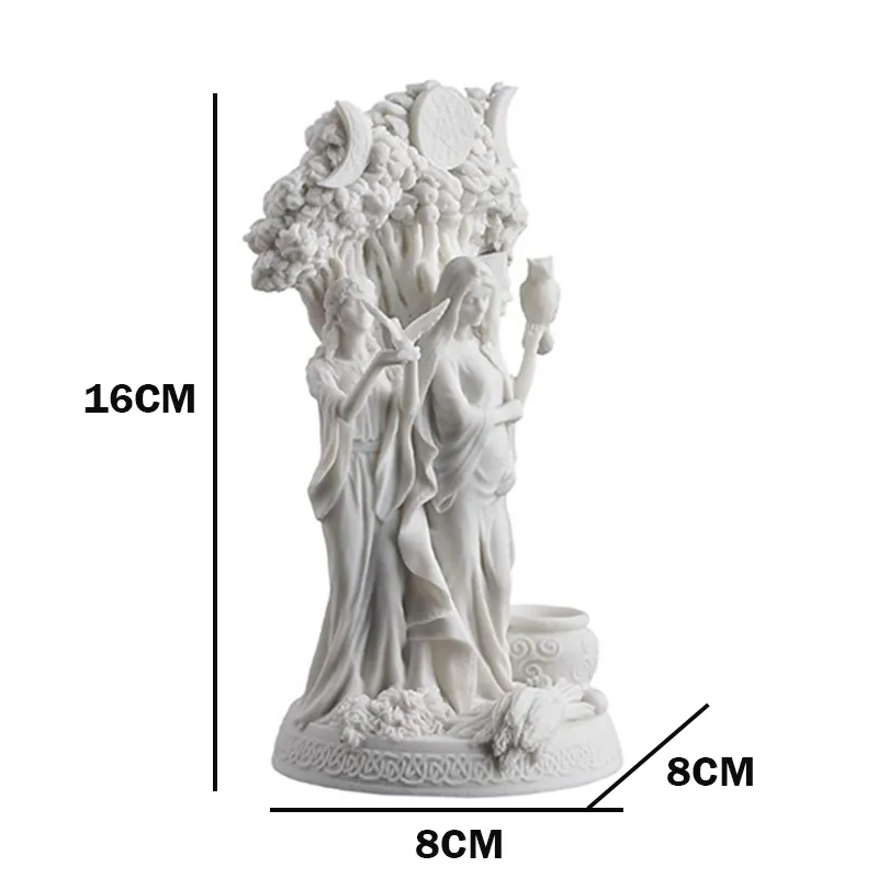 16cm樹脂彫像ギリシャの宗教ケルティックトリプル女神彫刻figurineホープハーベストホームデスクトップデコレーション220614
