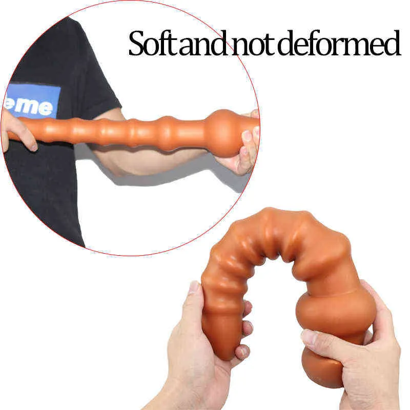 Nxy Anal Toys Big Beads Butt Plug Intimate for Adults Phalluses Sex Toy Silicone Large Buttplug Expander Sexoshop 220506