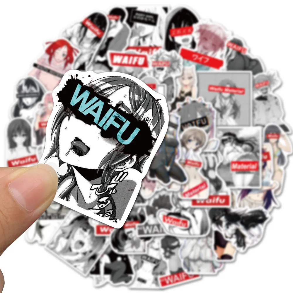 Autocollant étanche Anime Waifu Stickers Collections Hentai Sexy Girl Graffiti Stickers pour Ordinateur Portable Bouteille D'eau Maison Mur Adultes Adolescent Étanche Autocollants De Voiture