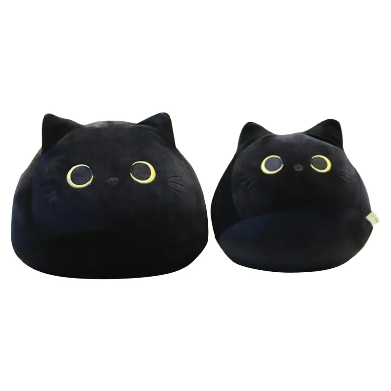 Härliga tecknad djur fyllda leksaker söt svart kattformade mjuka plysch kuddar doll flickor valentin dag gåvor sovrum prydnad 2205315647464