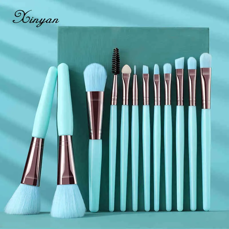 NXY Makeup Brushes Xinyan Blue Set Eyeliner 속눈썹 눈꺼풀 솔리드 아이 섀도 화장품 블렌딩 미용 도구 키트 Maquiagem 0406