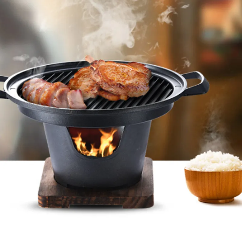 Pequeno churrasco fogão de cozinha doméstica Koreanstyle OnePerson ao ar livre fumaça de churrasco Japanesestyle pequeno torrefação de carne 220609884636