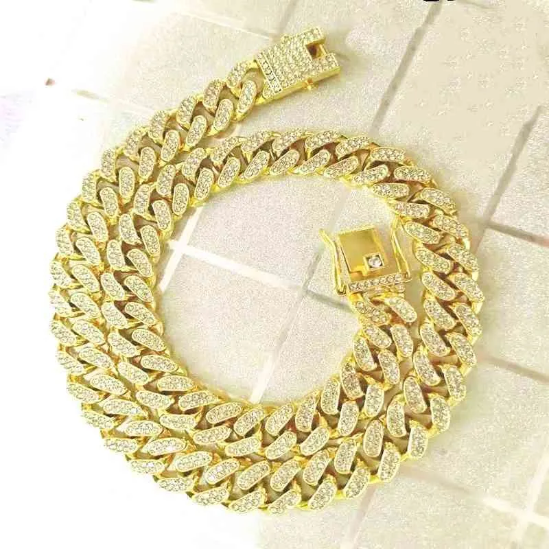 Hip Hop Fashion 1M Cuba Diamond Bracelet Propoysile Menlace Necklace Women's Jewelry3315