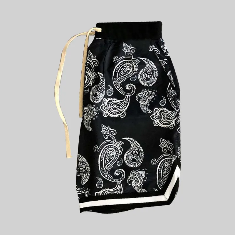 Verano Harajuku hombres pantalones cortos Bandana patrón moda Hip Hop para hombre pantalones cortos pantalones elásticos Wais hombre pantalones casuales 220712