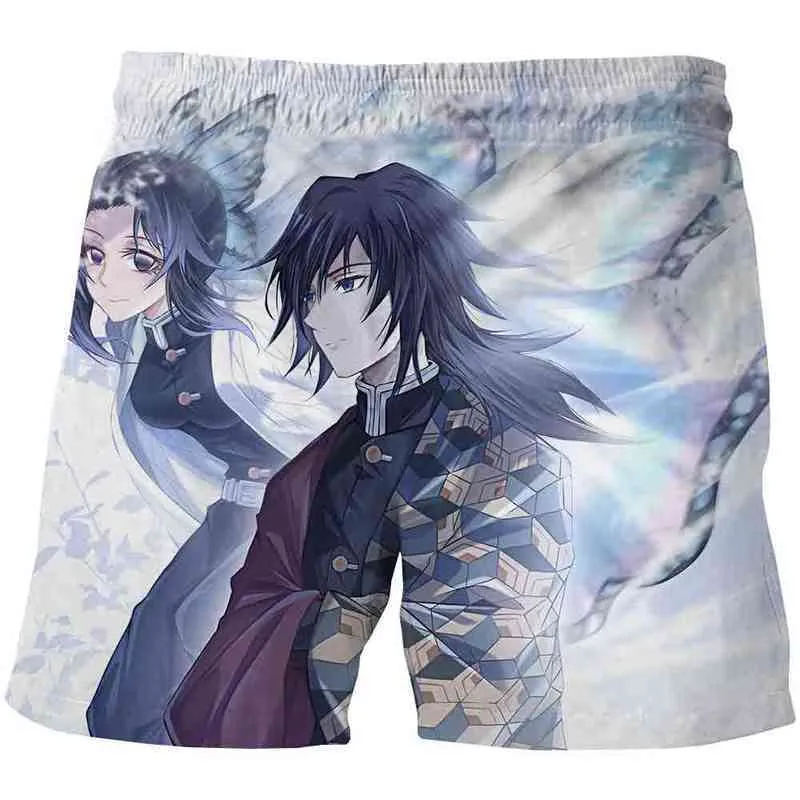 Kimetsu No Yaiba Anime Demon Slayer 3D Printed Shorts Men and Women College Style Korean Version of Wild Loose Wide