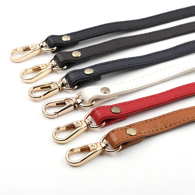 High Quality Genuine Leather Bags Strap Adjustable Replacement Crossbody Straps Gold Hardware for Women DIY Bag Accessories 220610