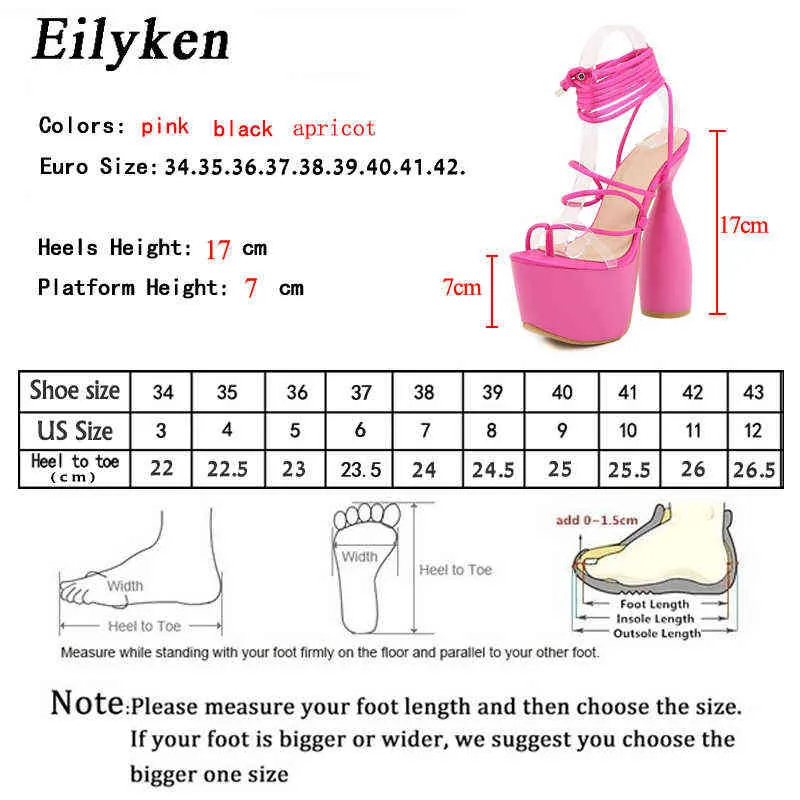 Sandaler Eilyken Sommar PVC Transparent Fashion Clip Toe Cross Bundet Sandaler Nattklubb Kvinnor Tjocka Solor Högklackat Sandaler Party Shoes 220318