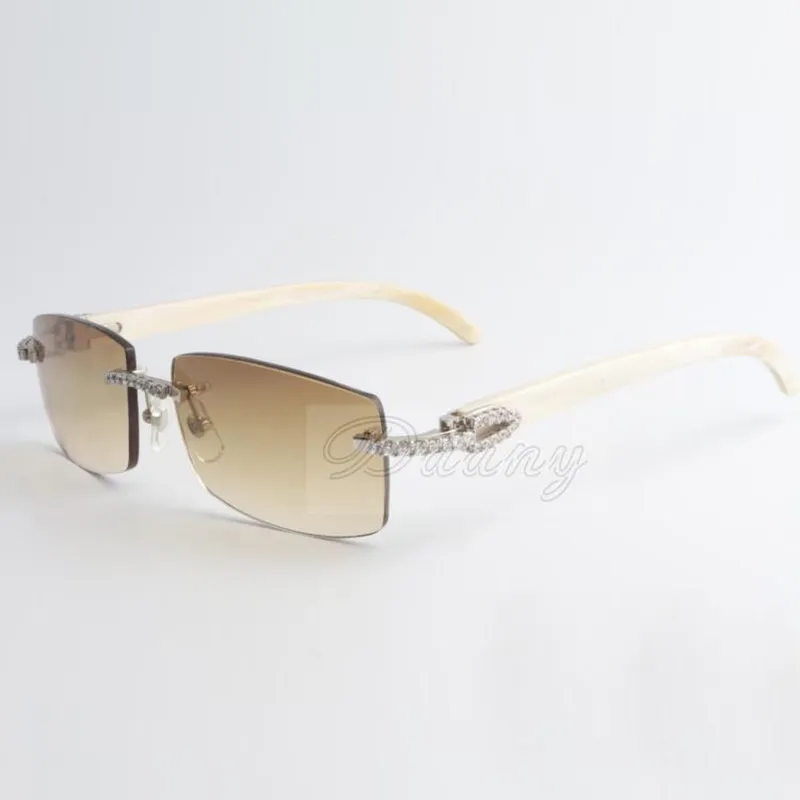 Medium diamond buffs sunglasses 3524012 with White horns sticks and 56 mm lens271n