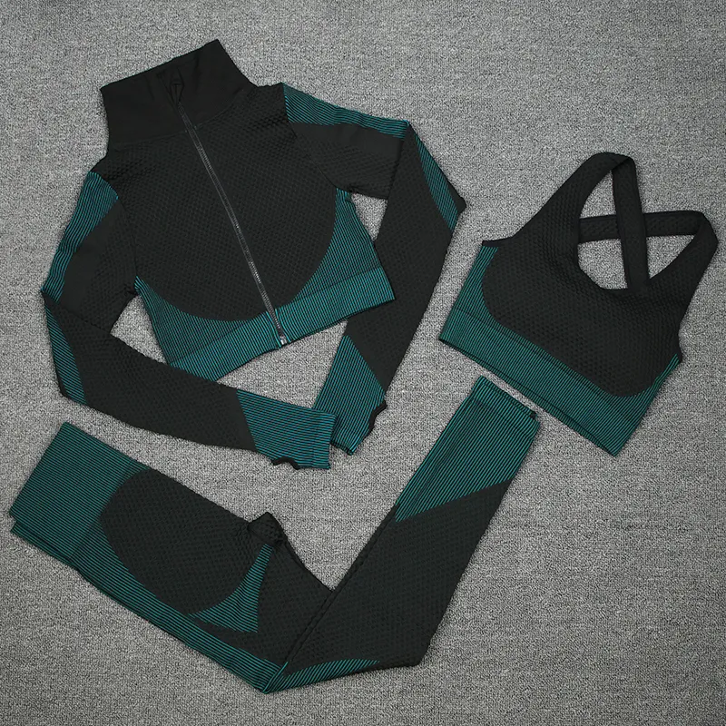 Seamles Yoga Setleri Kadın Spor Salonu Takım Elbise Koşu Kıyafetleri Spor Set Uzun Kollu Giyim 220326 Giymek