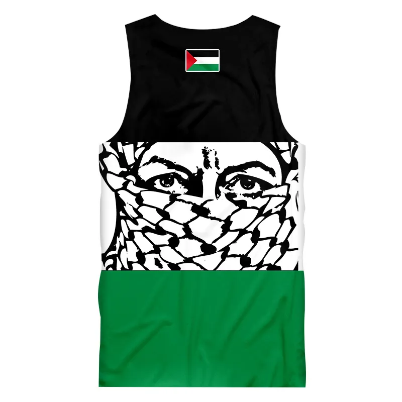 OGKB impression 3D gratuit Palestine hommes débardeur été personnalisé bricolage chemise sans manches sauver garder la paix Fitness surdimensionné 220713